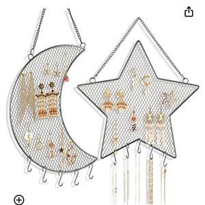 Star and Moon earring and jewelry wall holders- new in package.